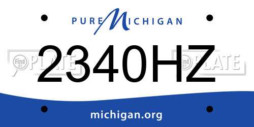 2340HZ Michigan License Plate