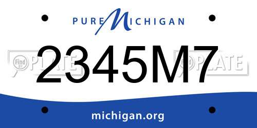 2345M7 Michigan License Plate