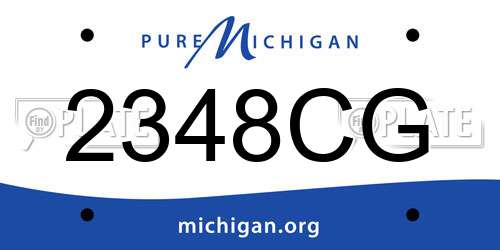 2348CG Michigan License Plate