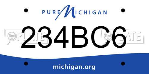 234BC6 Michigan License Plate