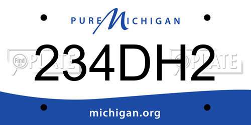 234DH2 Michigan License Plate
