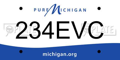 234EVC Michigan License Plate