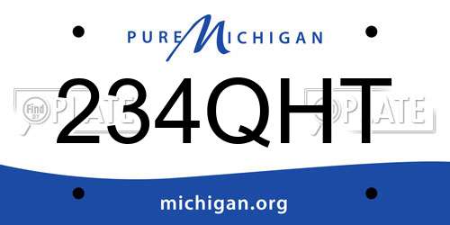 234QHT Michigan License Plate