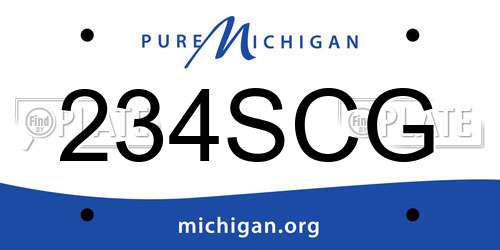 234SCG Michigan License Plate