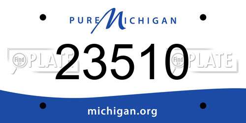 23510 Michigan License Plate