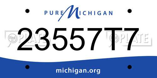 23557T7 Michigan License Plate
