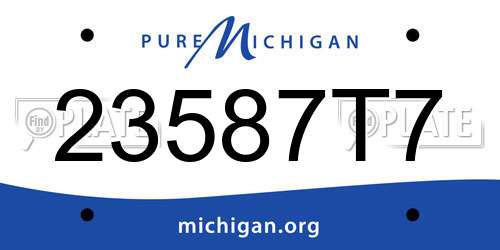 23587T7 Michigan License Plate