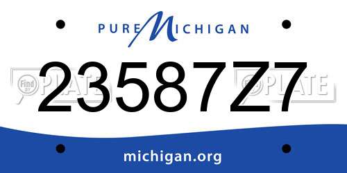 23587Z7 Michigan License Plate