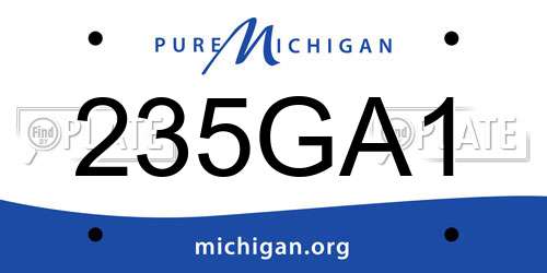 235GA1 Michigan License Plate