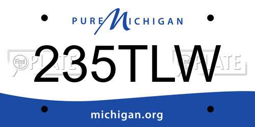 235TLW Michigan License Plate