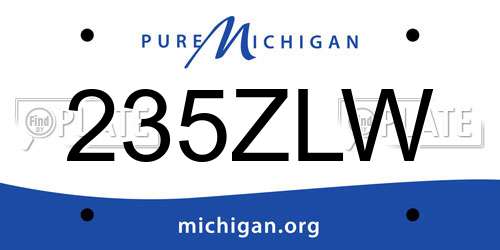 235ZLW Michigan License Plate