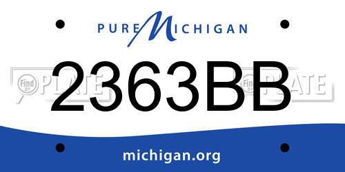 2363BB Michigan License Plate