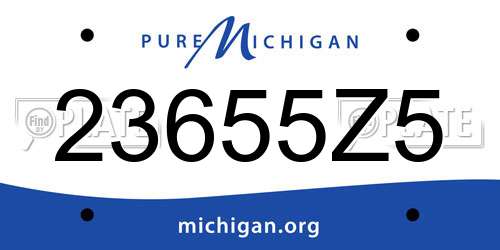 23655Z5 Michigan License Plate