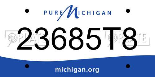 23685T8 Michigan License Plate