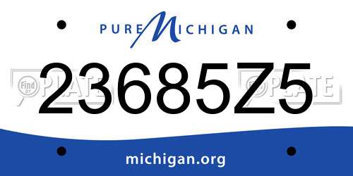 23685Z5 Michigan License Plate