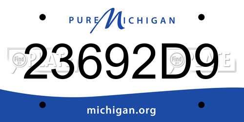 23692D9 Michigan License Plate