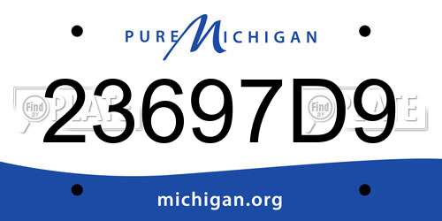 23697D9 Michigan License Plate