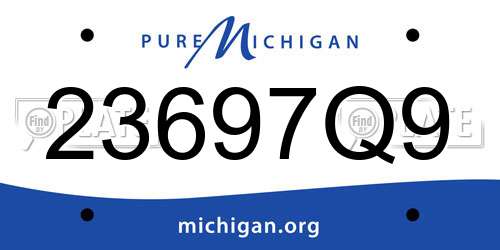 23697Q9 Michigan License Plate