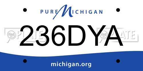236DYA Michigan License Plate