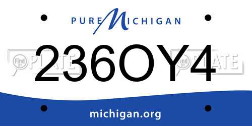 236OY4 Michigan License Plate