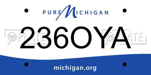 236OYA Michigan License Plate