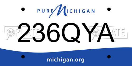236QYA Michigan License Plate