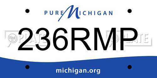 236RMP Michigan License Plate