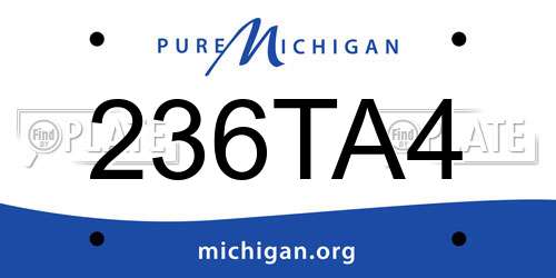 236TA4 Michigan License Plate