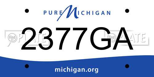 2377GA Michigan License Plate