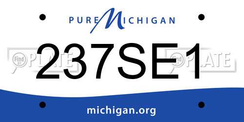 237SE1 Michigan License Plate