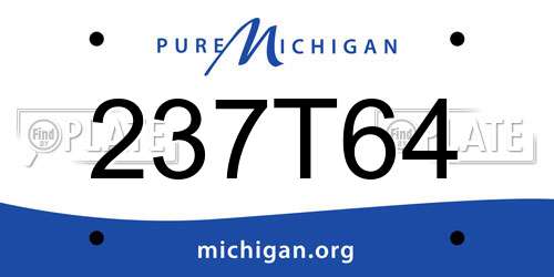 237T64 Michigan License Plate