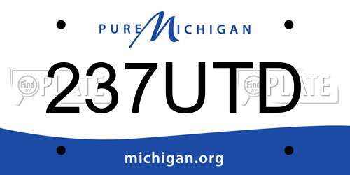 237UTD Michigan License Plate
