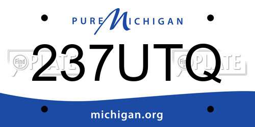 237UTQ Michigan License Plate