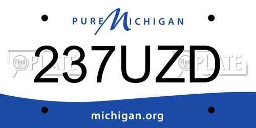 237UZD Michigan License Plate