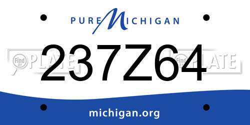 237Z64 Michigan License Plate