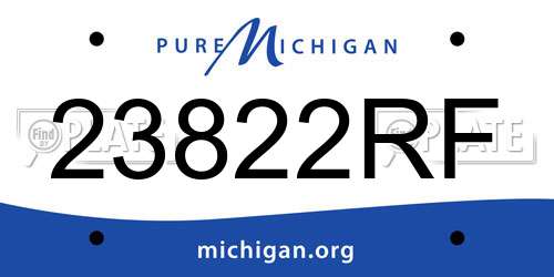 23822RF Michigan License Plate