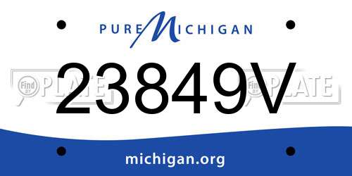 23849V Michigan License Plate
