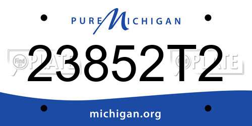 23852T2 Michigan License Plate