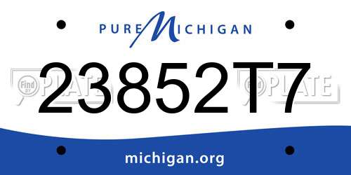 23852T7 Michigan License Plate