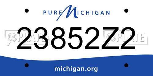 23852Z2 Michigan License Plate