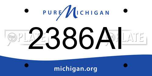 2386AI Michigan License Plate