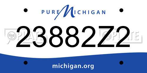 23882Z2 Michigan License Plate