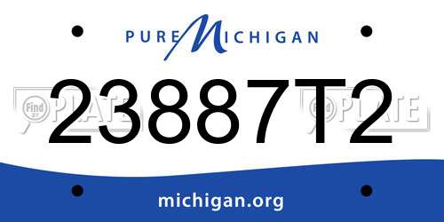 23887T2 Michigan License Plate