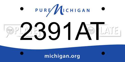 2391AT Michigan License Plate