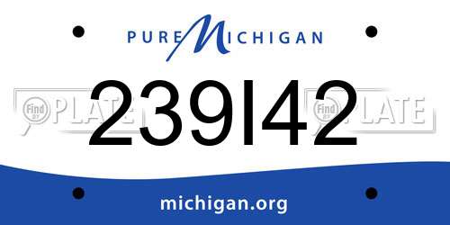 239I42 Michigan License Plate
