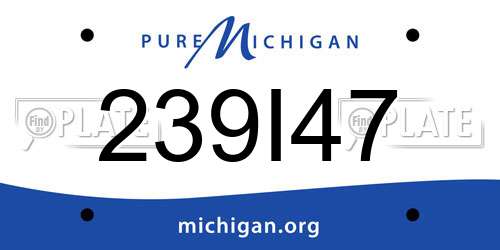 239I47 Michigan License Plate