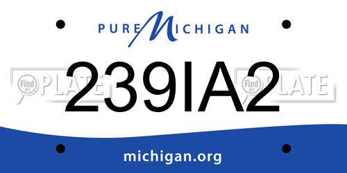 239IA2 Michigan License Plate