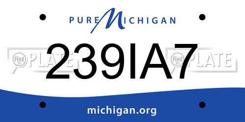 239IA7 Michigan License Plate