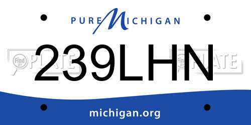 239LHN Michigan License Plate