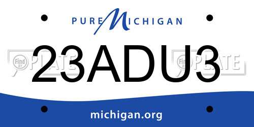 23ADU3 Michigan License Plate